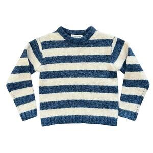 NEW COMPANIA FANTASTICA girl's ultra cozy sweater in navy stripe